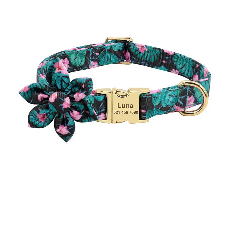 Fashion Printed Dog Collar Personalized Nylon Petscares