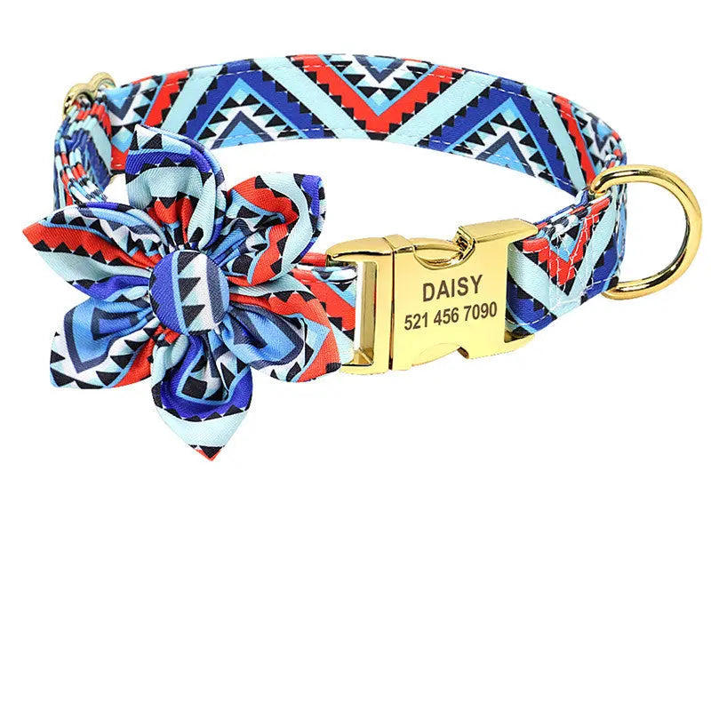 Fashion Printed Dog Collar Personalized Nylon Petscares