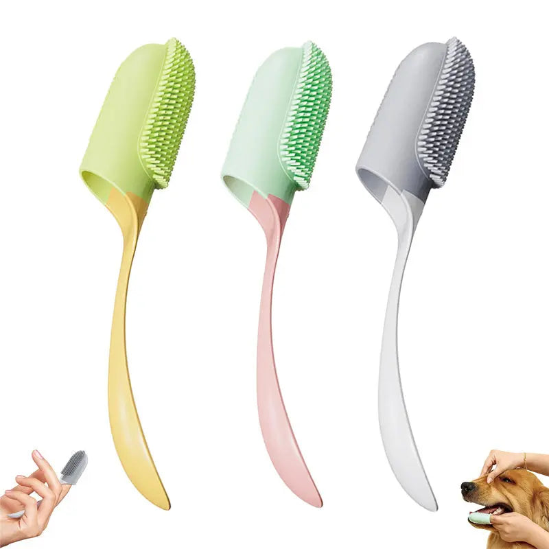 Dog Cat Tooth Cleaning Brush Finger Wrap Petscares